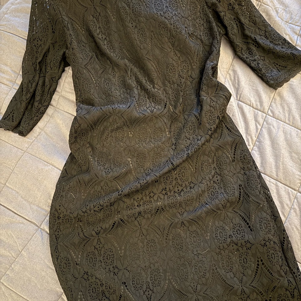 Laundry by Design Black Lace Long Sleeve Dress